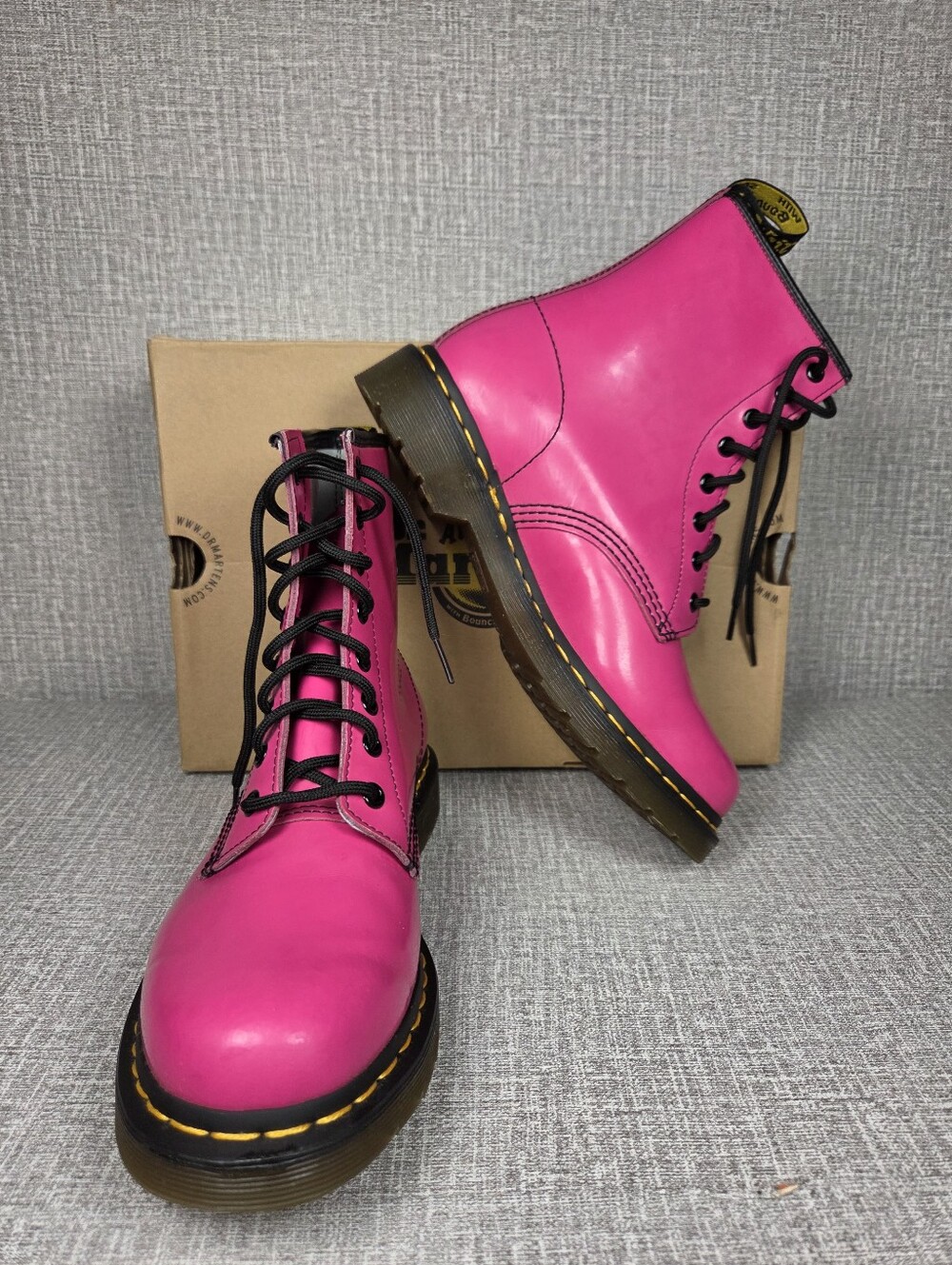 Dr. Martens 1460 W Hot Pink Patent Leather Combat Boots Women's US 9 UK 7 EU 41